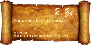 Rupprecht Zsigmond névjegykártya
